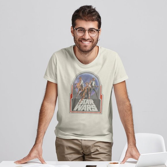 Star Wars Retro Vintage Graphic T-Shirt - Picture 2 of 5